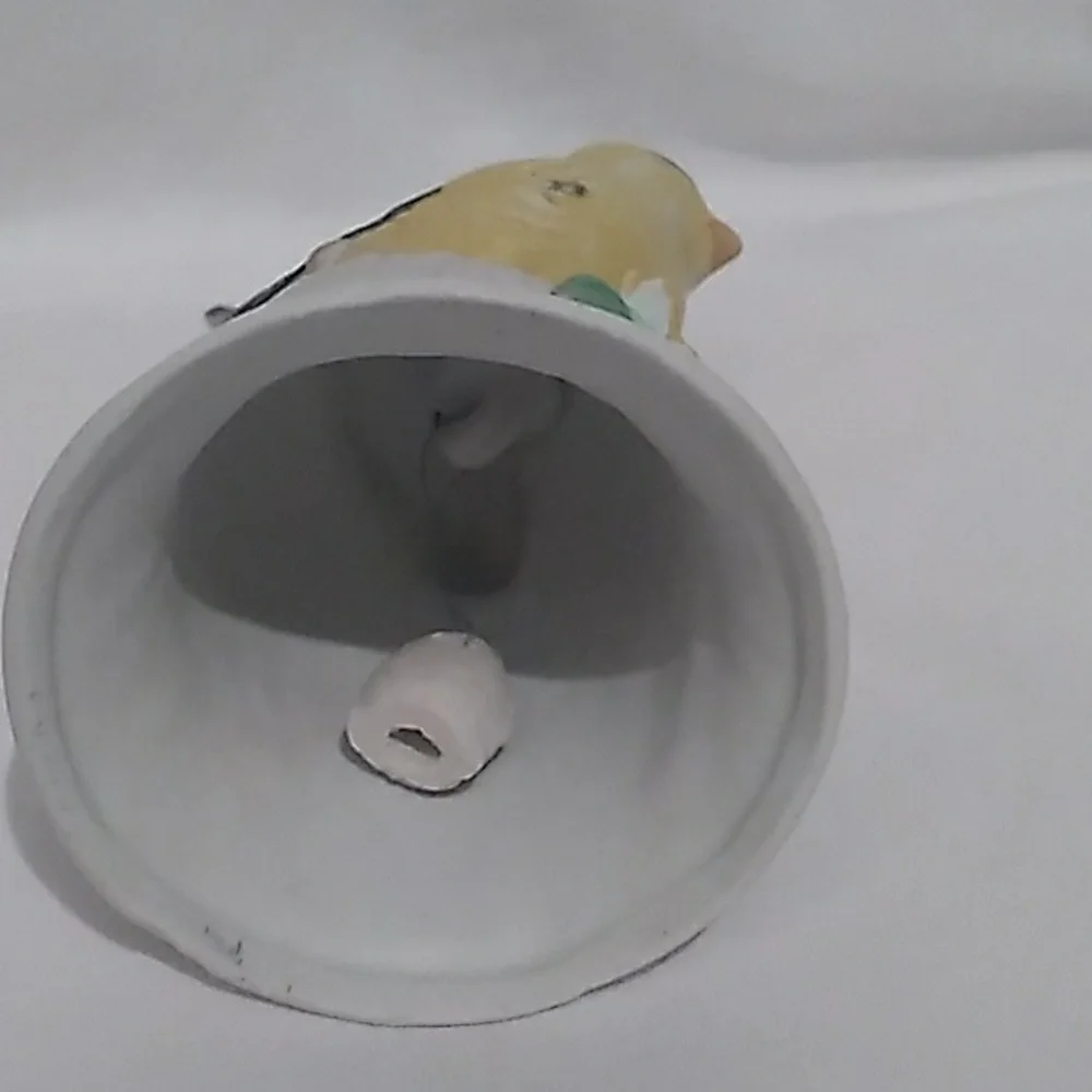 Vintage Yellow Finch Bird Bone-china Bell (S1)